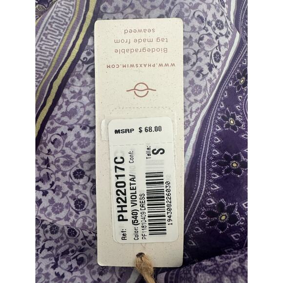 Phax beach dress pool side wear Sz S sheer purple w/beautiful floral detail - Picture 9 of 12